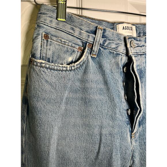 Agolde Women’s Jeans Size 26, High Rise, Bootcut‎ Light Wash Lightly Distressed - Picture 4 of 12